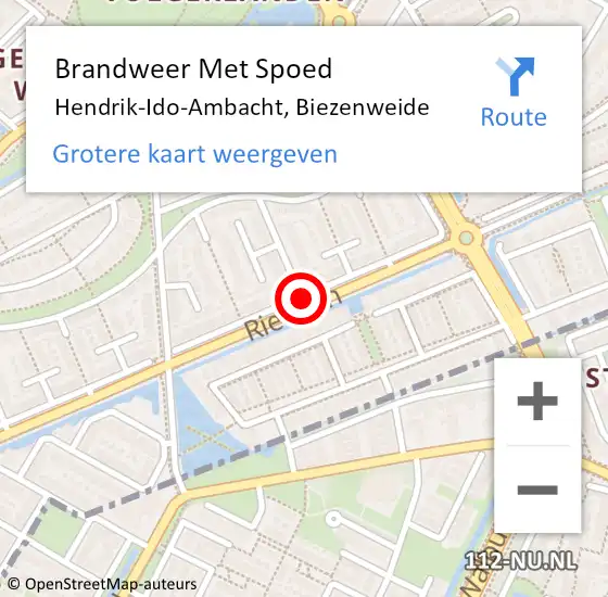 Locatie op kaart van de 112 melding: Brandweer Met Spoed Naar Hendrik-Ido-Ambacht, Biezenweide op 19 juni 2019 01:13