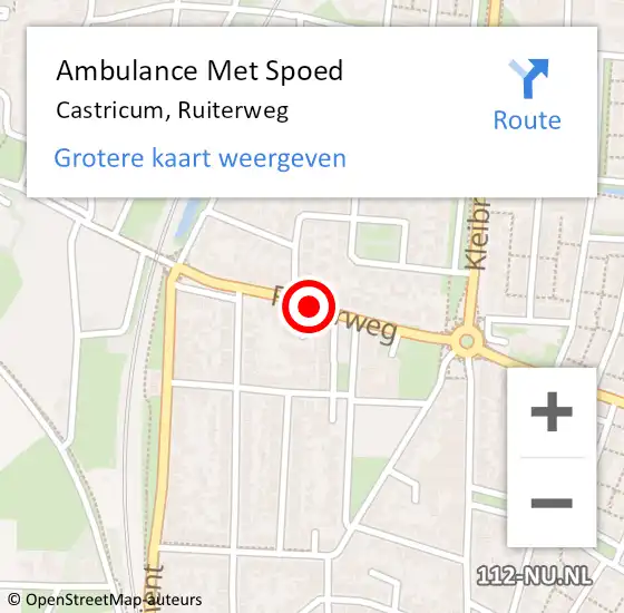Locatie op kaart van de 112 melding: Ambulance Met Spoed Naar Castricum, Ruiterweg op 19 juni 2019 01:15