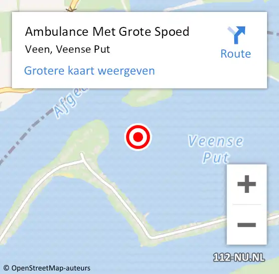 Locatie op kaart van de 112 melding: Ambulance Met Grote Spoed Naar Veen, Veense Put op 19 juni 2019 02:15