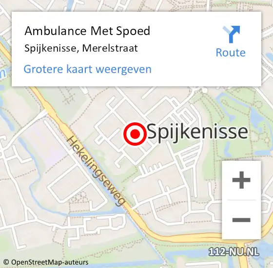 Locatie op kaart van de 112 melding: Ambulance Met Spoed Naar Spijkenisse, Merelstraat op 19 juni 2019 02:27