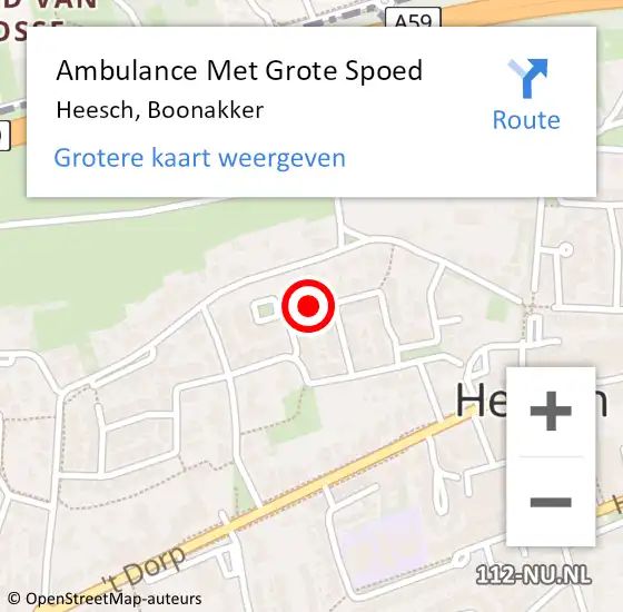 Locatie op kaart van de 112 melding: Ambulance Met Grote Spoed Naar Heesch, Boonakker op 19 juni 2019 03:05