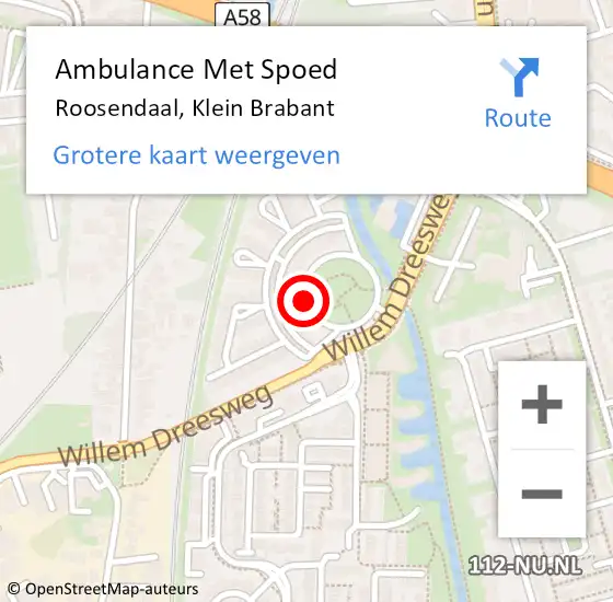 Locatie op kaart van de 112 melding: Ambulance Met Spoed Naar Roosendaal, Klein Brabant op 19 juni 2019 04:41
