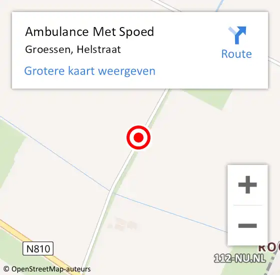Locatie op kaart van de 112 melding: Ambulance Met Spoed Naar Groessen, Helstraat op 19 juni 2019 08:09