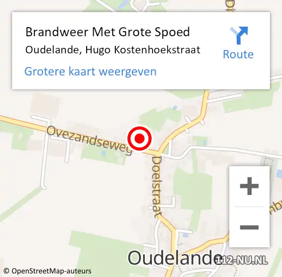 Locatie op kaart van de 112 melding: Brandweer Met Grote Spoed Naar Oudelande, Hugo Kostenhoekstraat op 4 april 2014 18:54