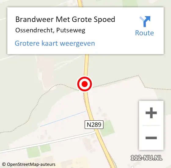 Locatie op kaart van de 112 melding: Brandweer Met Grote Spoed Naar Ossendrecht, Putseweg op 19 juni 2019 08:36