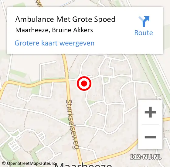 Locatie op kaart van de 112 melding: Ambulance Met Grote Spoed Naar Maarheeze, Bruine Akkers op 19 juni 2019 08:40