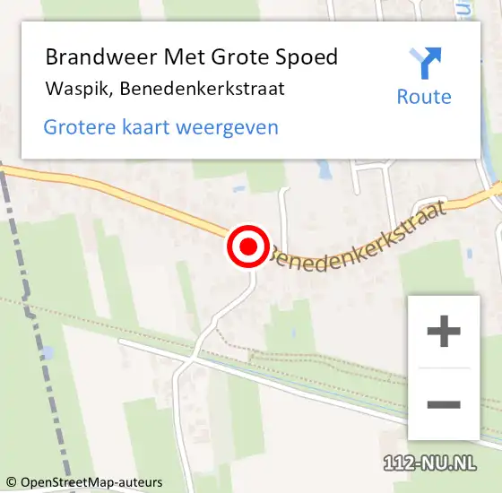 Locatie op kaart van de 112 melding: Brandweer Met Grote Spoed Naar Waspik, Benedenkerkstraat op 19 juni 2019 09:54