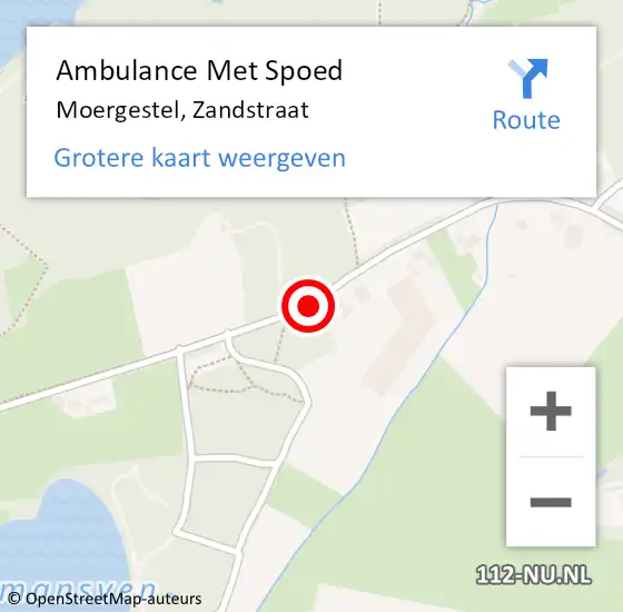 Locatie op kaart van de 112 melding: Ambulance Met Spoed Naar Moergestel, Zandstraat op 19 juni 2019 11:05