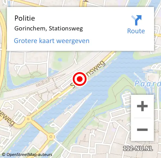 Locatie op kaart van de 112 melding: Politie Gorinchem, Stationsweg op 19 juni 2019 11:54