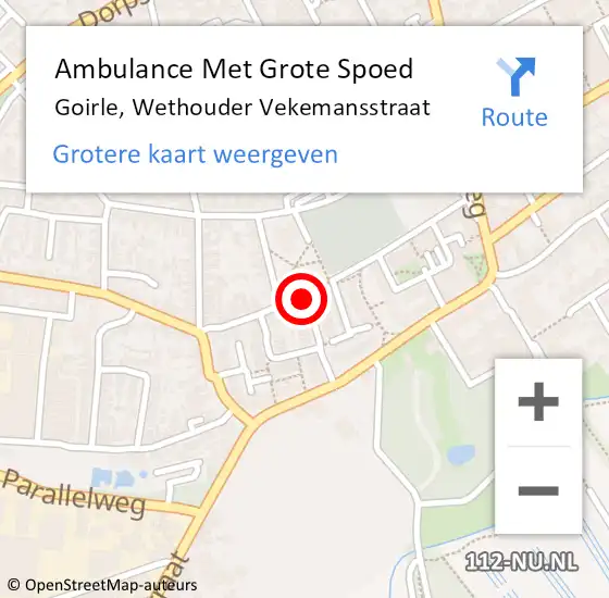 Locatie op kaart van de 112 melding: Ambulance Met Grote Spoed Naar Goirle, Wethouder Vekemansstraat op 19 juni 2019 12:17