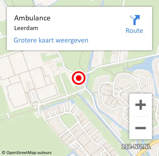 Locatie op kaart van de 112 melding: Ambulance Leerdam op 19 juni 2019 12:47
