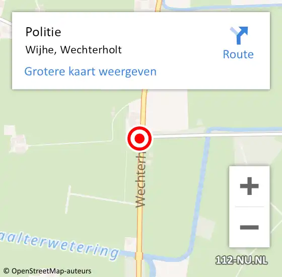 Locatie op kaart van de 112 melding: Politie Wijhe, Wechterholt op 19 juni 2019 13:32