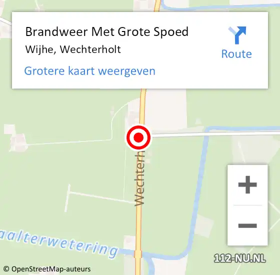 Locatie op kaart van de 112 melding: Brandweer Met Grote Spoed Naar Wijhe, Wechterholt op 19 juni 2019 13:33