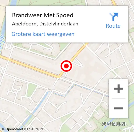 Locatie op kaart van de 112 melding: Brandweer Met Spoed Naar Apeldoorn, Distelvlinderlaan op 19 juni 2019 13:50