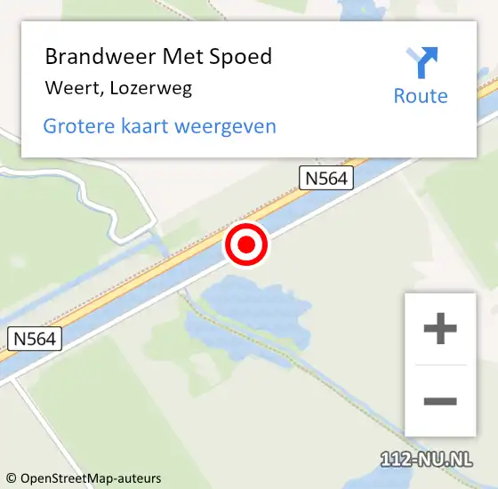 Locatie op kaart van de 112 melding: Brandweer Met Spoed Naar Weert, Lozerweg op 19 juni 2019 14:09