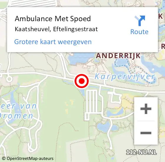 Locatie op kaart van de 112 melding: Ambulance Met Spoed Naar Kaatsheuvel, Eftelingsestraat op 19 juni 2019 14:32