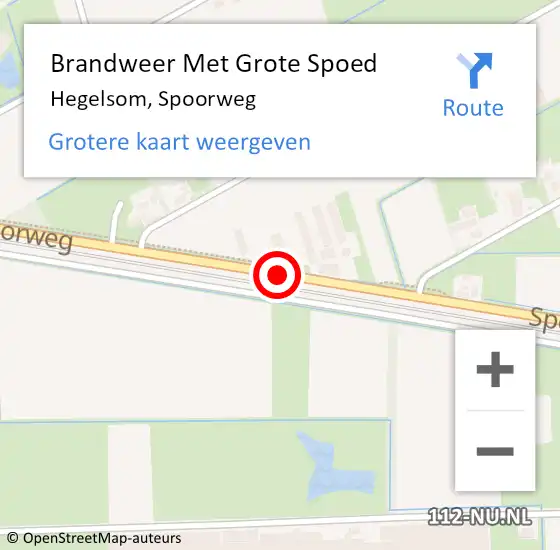 Locatie op kaart van de 112 melding: Brandweer Met Grote Spoed Naar Hegelsom, Spoorweg op 19 juni 2019 14:44