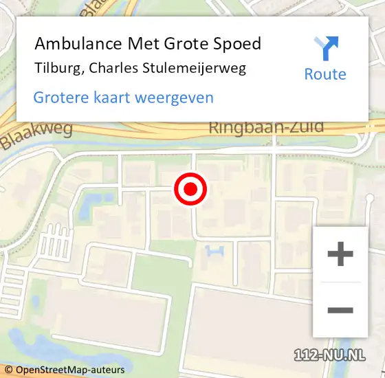 Locatie op kaart van de 112 melding: Ambulance Met Grote Spoed Naar Tilburg, Charles Stulemeijerweg op 19 juni 2019 15:40