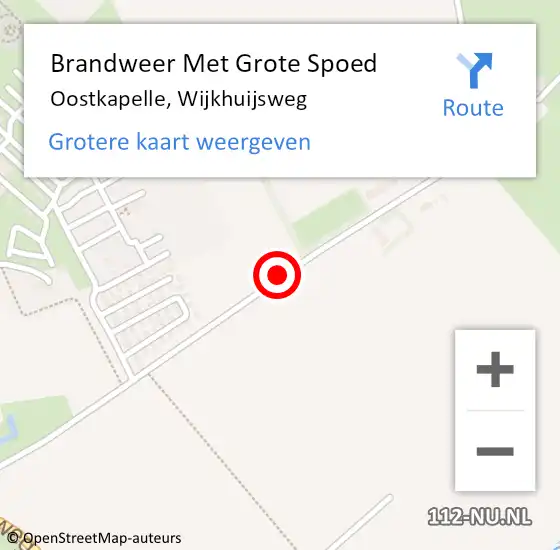 Locatie op kaart van de 112 melding: Brandweer Met Grote Spoed Naar Oostkapelle, Wijkhuijsweg op 19 juni 2019 16:00