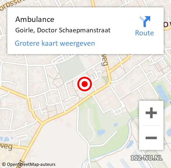 Locatie op kaart van de 112 melding: Ambulance Goirle, Doctor Schaepmanstraat op 19 juni 2019 16:11
