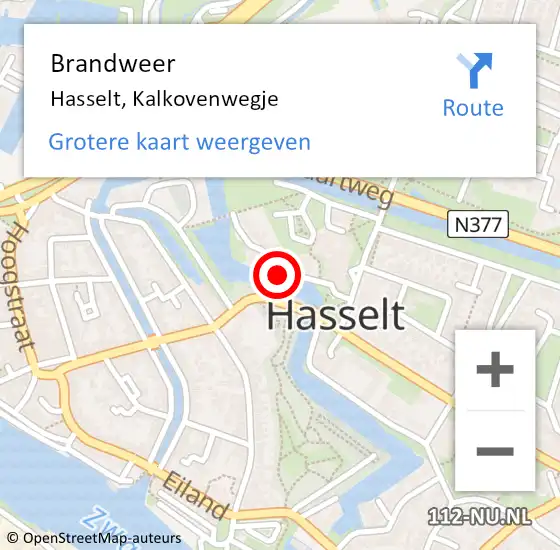 Locatie op kaart van de 112 melding: Brandweer Hasselt, Kalkovenwegje op 19 juni 2019 16:37