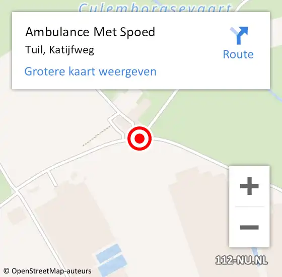 Locatie op kaart van de 112 melding: Ambulance Met Spoed Naar Tuil, Katijfweg op 19 juni 2019 17:17