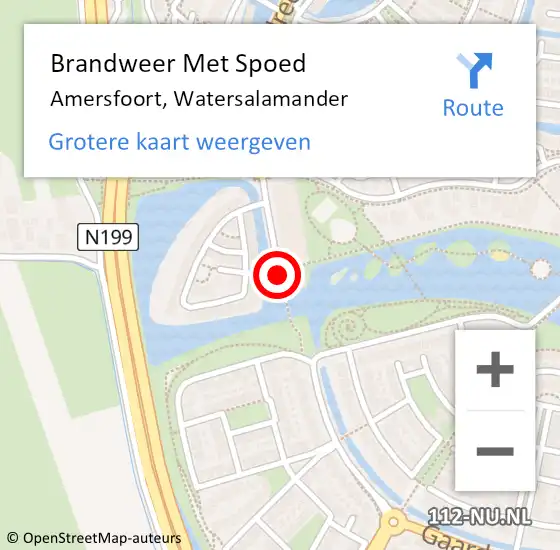Locatie op kaart van de 112 melding: Brandweer Met Spoed Naar Amersfoort, Watersalamander op 19 juni 2019 17:30