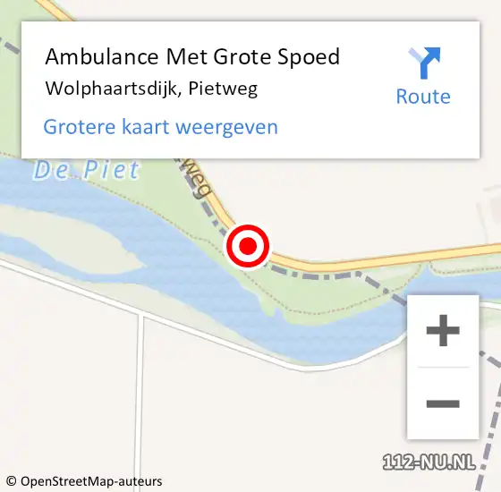 Locatie op kaart van de 112 melding: Ambulance Met Grote Spoed Naar Wolphaartsdijk, Pietweg op 19 juni 2019 19:10