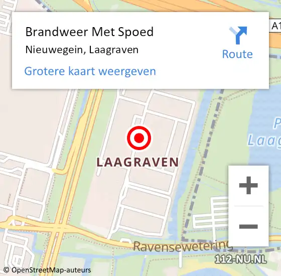 Locatie op kaart van de 112 melding: Brandweer Met Spoed Naar Nieuwegein, Laagraven op 19 juni 2019 19:26