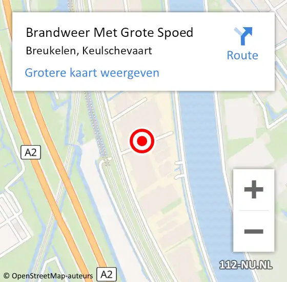 Locatie op kaart van de 112 melding: Brandweer Met Grote Spoed Naar Breukelen, Keulschevaart op 19 juni 2019 19:42