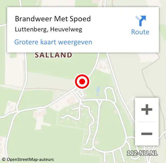 Locatie op kaart van de 112 melding: Brandweer Met Spoed Naar Luttenberg, Heuvelweg op 19 juni 2019 19:59