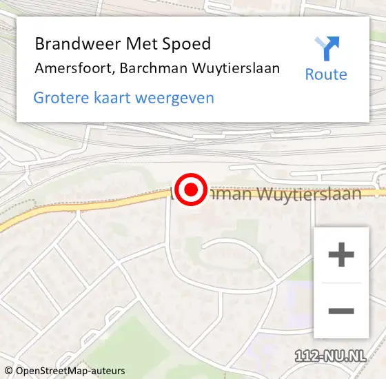 Locatie op kaart van de 112 melding: Brandweer Met Spoed Naar Amersfoort, Barchman Wuytierslaan op 19 juni 2019 20:59
