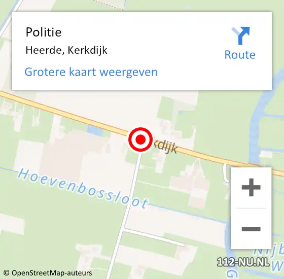 Locatie op kaart van de 112 melding: Politie Heerde, Kerkdijk op 19 juni 2019 21:46