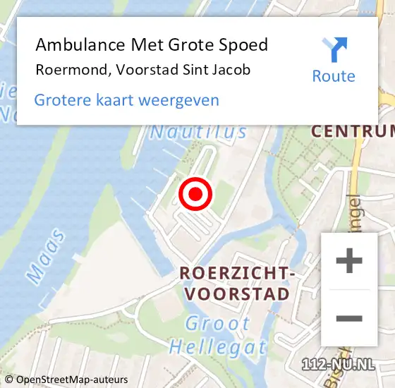 Locatie op kaart van de 112 melding: Ambulance Met Grote Spoed Naar Roermond, Voorstad Sint Jacob op 20 juni 2019 01:24
