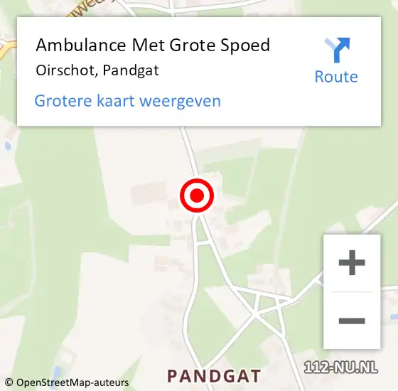 Locatie op kaart van de 112 melding: Ambulance Met Grote Spoed Naar Oirschot, Pandgat op 20 juni 2019 02:19