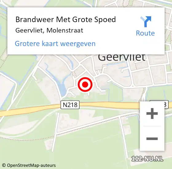 Locatie op kaart van de 112 melding: Brandweer Met Grote Spoed Naar Geervliet, Molenstraat op 4 april 2014 21:01