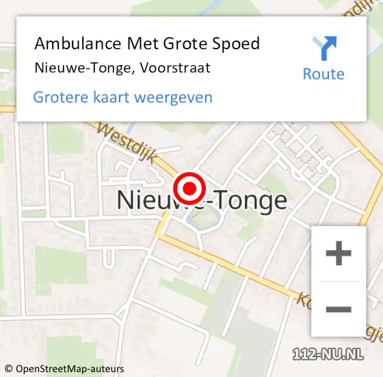 Locatie op kaart van de 112 melding: Ambulance Met Grote Spoed Naar Nieuwe-Tonge, Voorstraat op 20 juni 2019 05:09