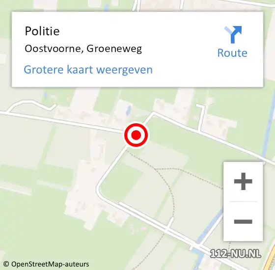 Locatie op kaart van de 112 melding: Politie Oostvoorne, Groeneweg op 20 juni 2019 07:02