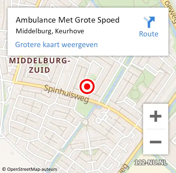 Locatie op kaart van de 112 melding: Ambulance Met Grote Spoed Naar Middelburg, Keurhove op 20 juni 2019 09:14