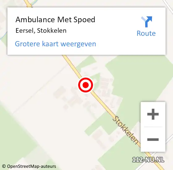 Locatie op kaart van de 112 melding: Ambulance Met Spoed Naar Eersel, Stokkelen op 20 juni 2019 09:42