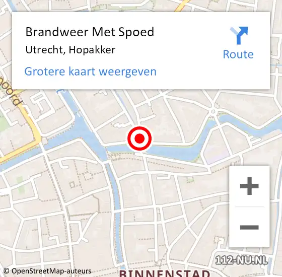 Locatie op kaart van de 112 melding: Brandweer Met Spoed Naar Utrecht, Hopakker op 20 juni 2019 10:51
