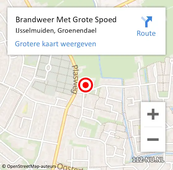 Locatie op kaart van de 112 melding: Brandweer Met Grote Spoed Naar IJsselmuiden, Groenendael op 20 juni 2019 12:05