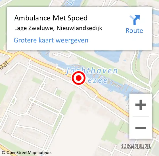 Locatie op kaart van de 112 melding: Ambulance Met Spoed Naar Lage Zwaluwe, Nieuwlandsedijk op 20 juni 2019 12:34