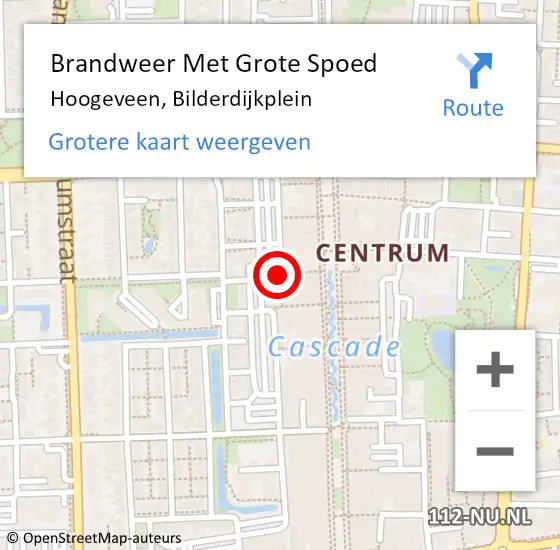 Locatie op kaart van de 112 melding: Brandweer Met Grote Spoed Naar Hoogeveen, Bilderdijkplein op 20 juni 2019 13:15