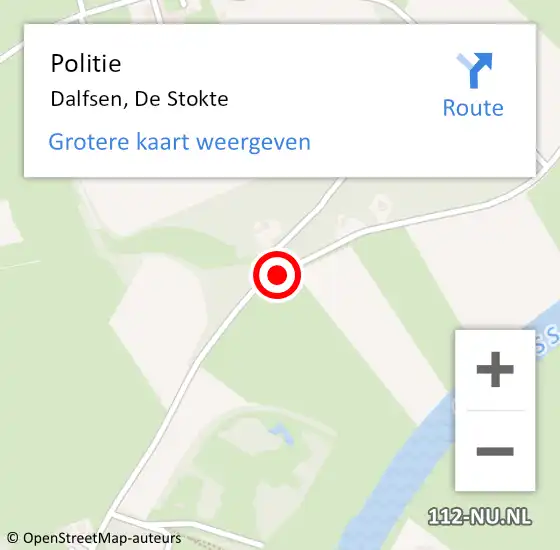 Locatie op kaart van de 112 melding: Politie Dalfsen, De Stokte op 20 juni 2019 13:53