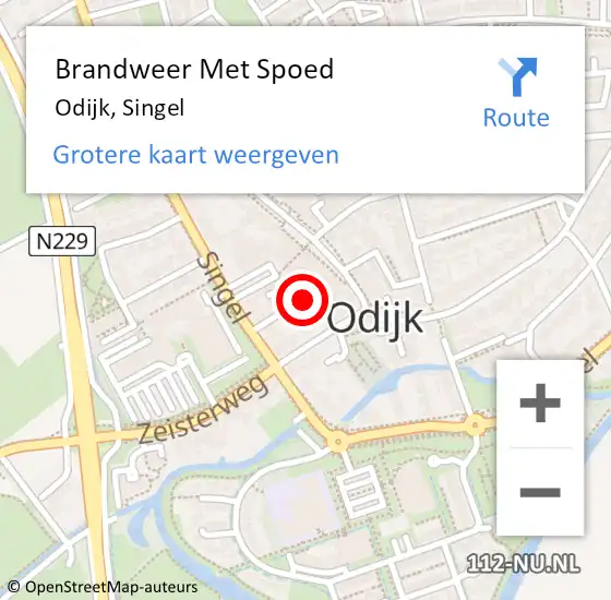 Locatie op kaart van de 112 melding: Brandweer Met Spoed Naar Odijk, Singel op 20 juni 2019 13:59