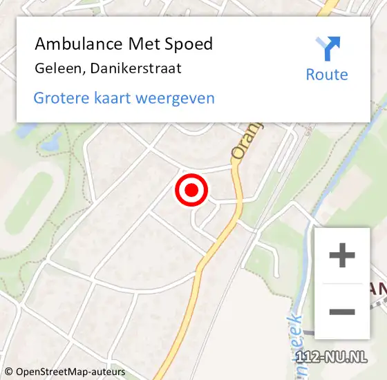 Locatie op kaart van de 112 melding: Ambulance Met Spoed Naar Geleen, Danikerstraat op 4 april 2014 22:21