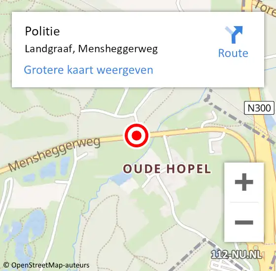 Locatie op kaart van de 112 melding: Politie Landgraaf, Mensheggerweg op 20 juni 2019 14:44