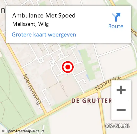 Locatie op kaart van de 112 melding: Ambulance Met Spoed Naar Melissant, Wilg op 20 juni 2019 14:52