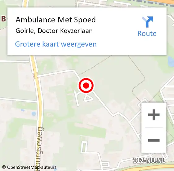 Locatie op kaart van de 112 melding: Ambulance Met Spoed Naar Goirle, Doctor Keyzerlaan op 20 juni 2019 15:17